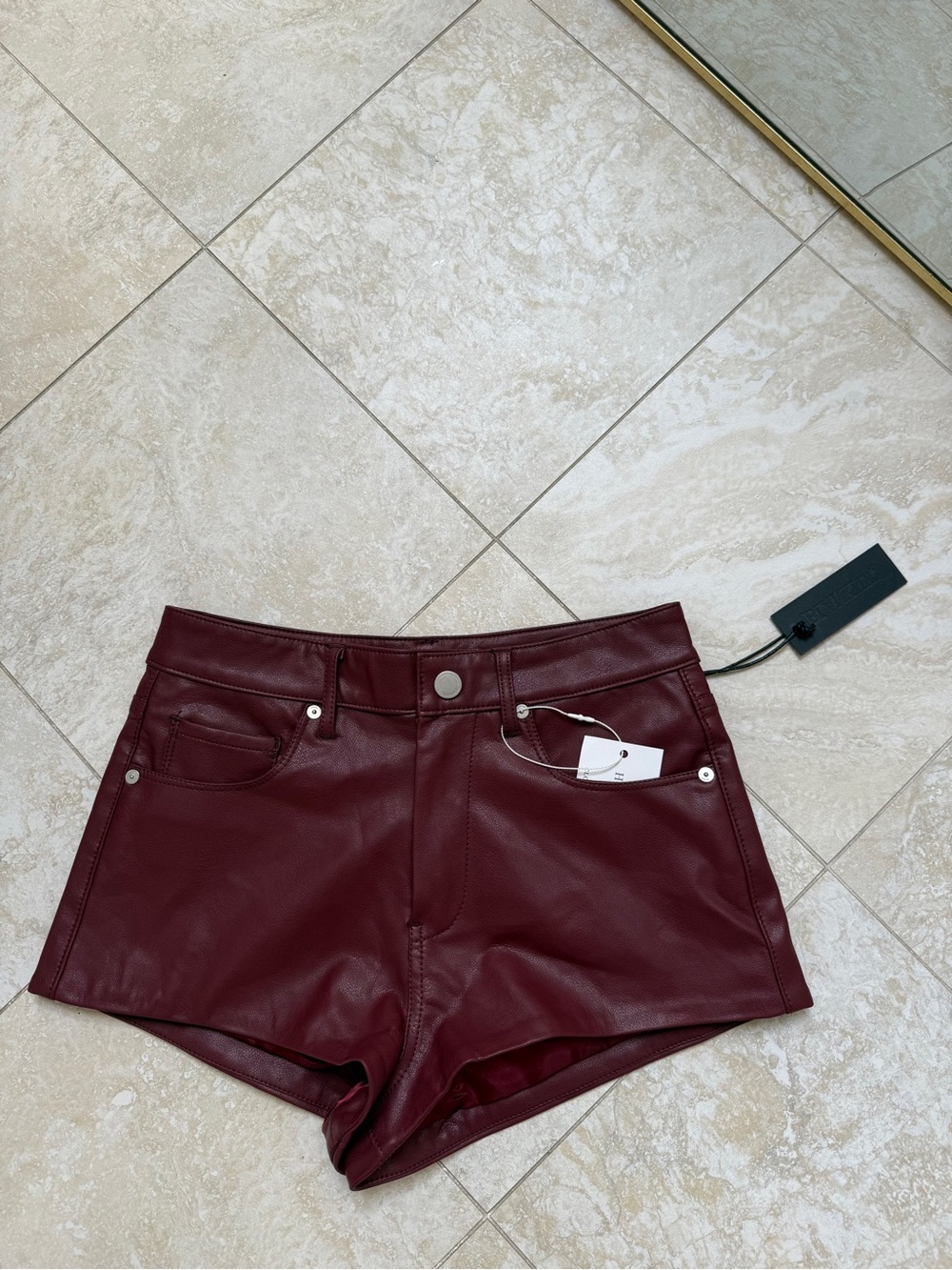 NWT blanknyc red leather shorts